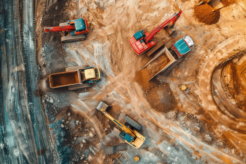 imagem de cima de um campo de mineraçao
